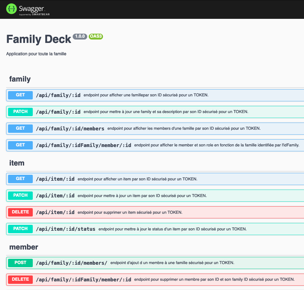 API family Deck